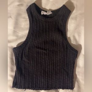 Cropped high neck top